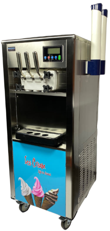 PACIFIC Ice Cream Machine w/ Pre-Cooling Floor Model 2 Flavor + Mix